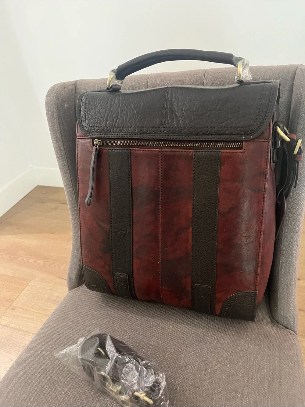 Brown Leather Wine Case/Tote